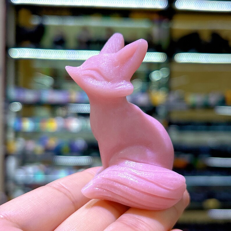 3.3"Natural Pink Opal Fox,Quartz Crystal Fox,Crystal Gifts,Christmas Gift,Home Decoration,Mineral Specimen,Reiki Healing,Crystal Energy