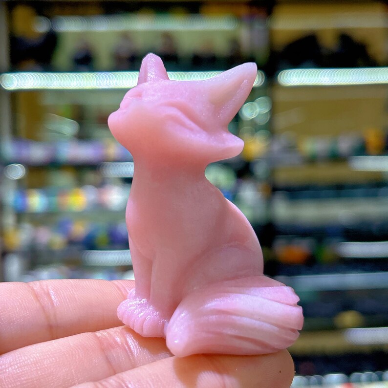 3.3"Natural Pink Opal Fox,Quartz Crystal Fox,Crystal Gifts,Christmas Gift,Home Decoration,Mineral Specimen,Reiki Healing,Crystal Energy