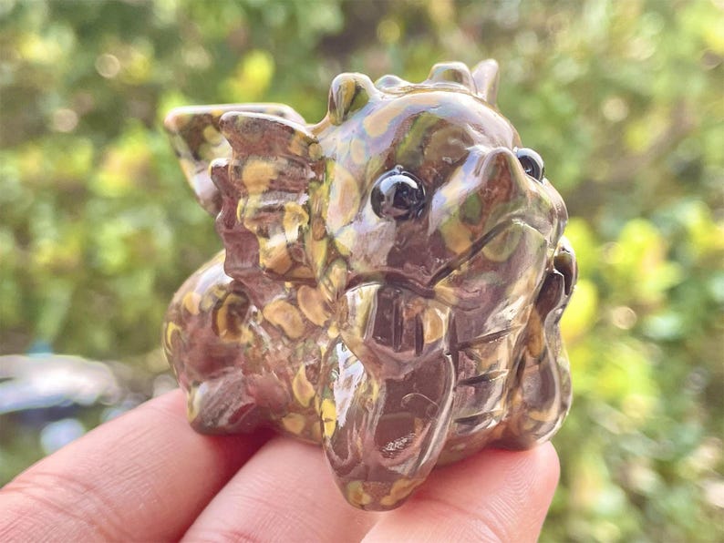 2.2" Natural Crystal quartz Hand Carved Dragon,Rose Quartz Dragon Carving,Energy crystal,Reiki healing,Home Decor, Halloween gift 1PC