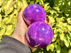Purple Moon Stone Hand Carved Sphere,Quartz Crystal,Purple Moon Stone Ball,Home Decor,Energy Crystal ball,Crystal Gift+Free Base 1PC
