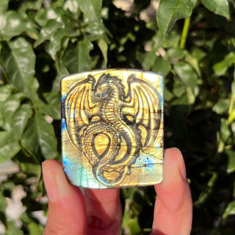 1.8‘’ Natural Labradorite Fly Dragon, Quartz Crystal Dragon, Home Decoration, Reiki Healing, Crystal Chakra, Mineral Specimen, Crystal Gifts