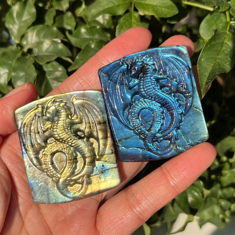 1.8‘’ Natural Labradorite Fly Dragon, Quartz Crystal Dragon, Home Decoration, Reiki Healing, Crystal Chakra, Mineral Specimen, Crystal Gifts