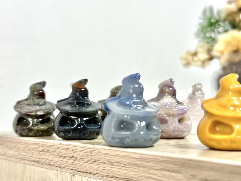 10PCS 1.2”Natural Crystal Quartz Hand Carved Pumpkin Skull,Quartz Skull,Pumpkin Carving,Energy crystal,Home Decor,Reiki Healing,Halloween