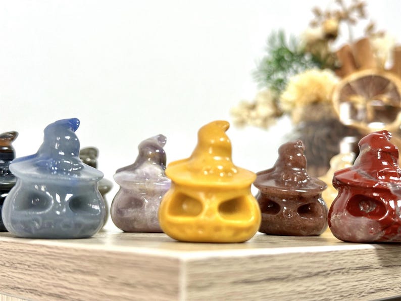 10PCS 1.2”Natural Crystal Quartz Hand Carved Pumpkin Skull,Quartz Skull,Pumpkin Carving,Energy crystal,Home Decor,Reiki Healing,Halloween