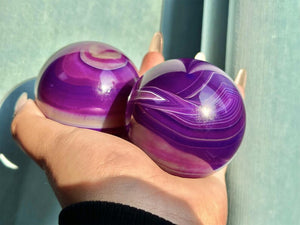 1PC 50mm+ Purple Agate Sphere,Quartz Crystal,Crystal Ball Carving,Reiki Healing Crystal,Home Decor,Energy Crystal,Crystal gifts 1PC