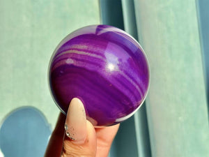 1PC 50mm+ Purple Agate Sphere,Quartz Crystal,Crystal Ball Carving,Reiki Healing Crystal,Home Decor,Energy Crystal,Crystal gifts 1PC