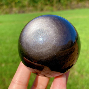 1PC Natural Silver Obsidian Sphere,Quartz Crystal Ball,Rock, Stone, Home Decoration, Divination ball,Mineral Specimen,Reiki Healing
