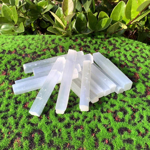 10cm Selenite Stick, Natural Selenite Charging Stick, Energy Cleansing Crystal, Healing Wand, White Selenite, Purifying Energy Charger.