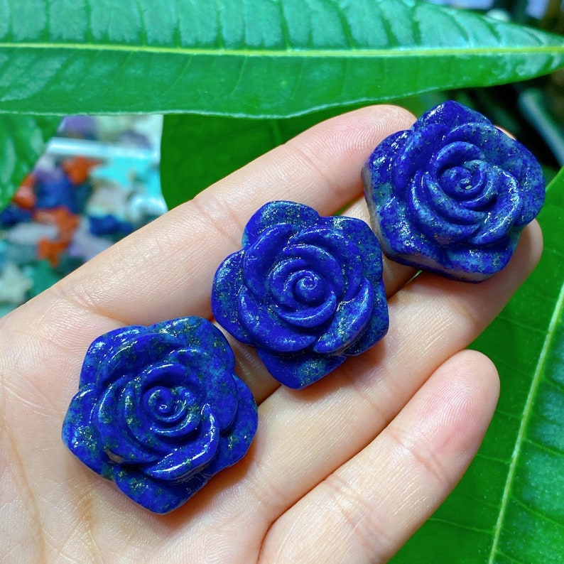 1PC Natural Lapis Lazuli Flower,Quartz Crystal Flower,Crystal Carving,Home Decoration,Stone,Mineral Specimen,Crystal Heal,Crystal Gift