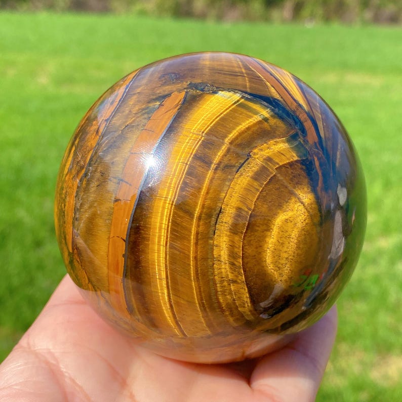 70mm+ Natural Tiger Eye Jasper Sphere,Quartz Crystal Ball,Home Decor,Reiki Heal,Crystal Gifts,Mineral Specimen,Divination Ball,Prophecy Ball
