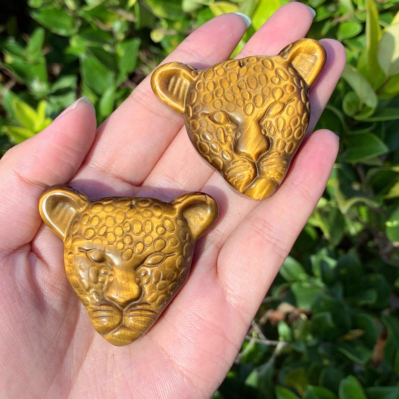 2" Natural Tiger's Eye Leopard,Quartz Crystal Leopard ,Quartz Animal Carving,Home Decor,Crystal Gifts,Energy Crystals,Crystal Heal 1PC