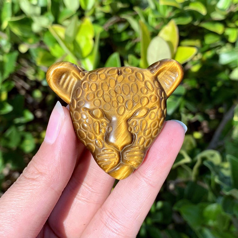 2" Natural Tiger's Eye Leopard,Quartz Crystal Leopard ,Quartz Animal Carving,Home Decor,Crystal Gifts,Energy Crystals,Crystal Heal 1PC
