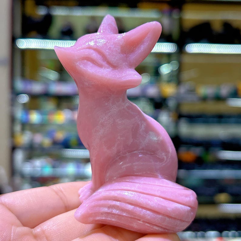 3.3"Natural Pink Opal Fox,Quartz Crystal Fox,Crystal Gifts,Christmas Gift,Home Decoration,Mineral Specimen,Reiki Healing,Crystal Energy