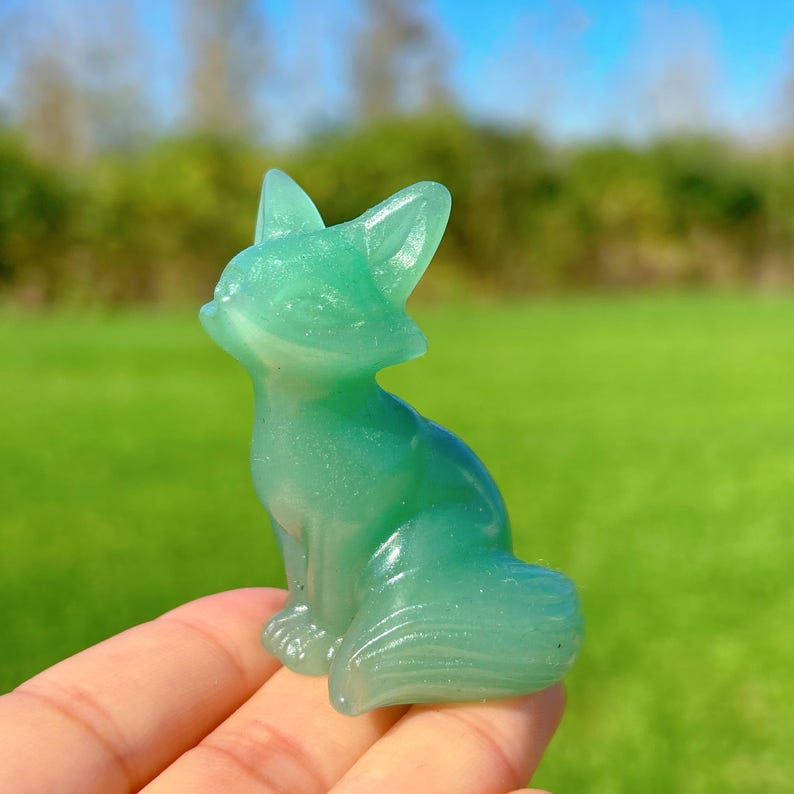 Natural Green Aventurine Fox,Quartz Crystal Fox,Crystal Gifts,Christmas Gift,Home Decoration,Mineral Specimen,Reiki Healing,Crystal Energy