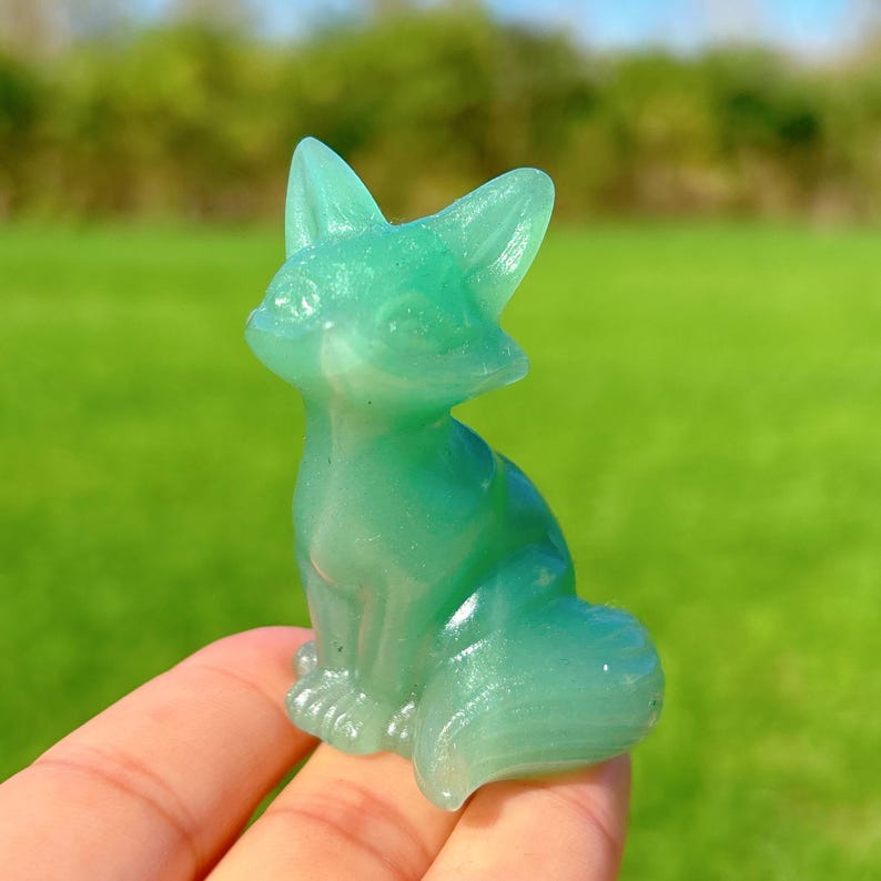 Natural Green Aventurine Fox,Quartz Crystal Fox,Crystal Gifts,Christmas Gift,Home Decoration,Mineral Specimen,Reiki Healing,Crystal Energy