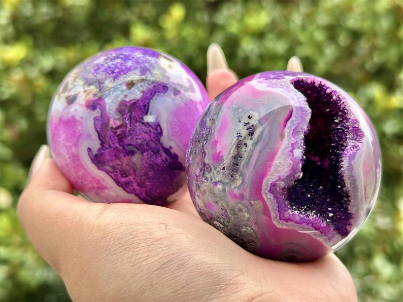 1PC 50mm+ Purple Moss Agate Sphere,Quartz Crystal,Crystal Ball Carving,Reiki Healing Crystal,Home Decor,Energy Crystal,Crystal gifts