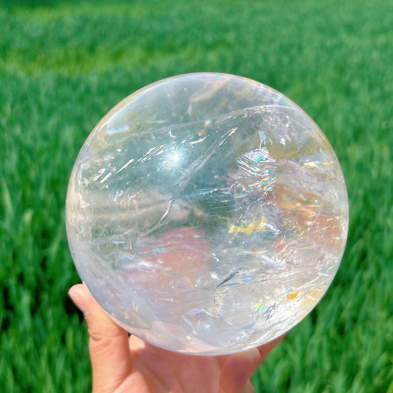 128mm/6.6LB Natural Clear Smoky Quartz Sphere,Large Crystal sphere,Crystal Healing,Crystal Collection,Divination Ball,Prophecy Ball