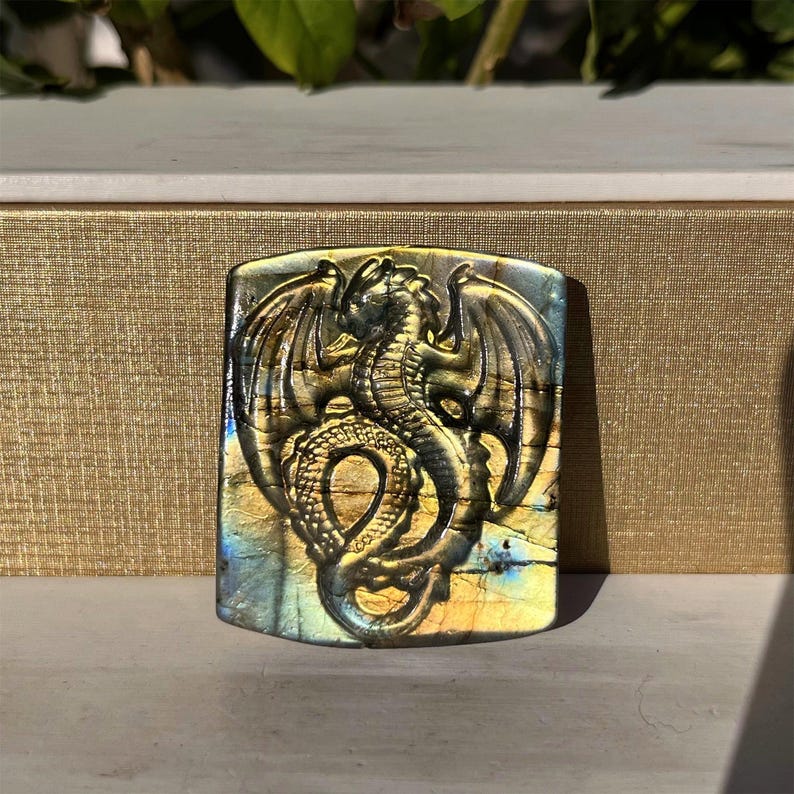 1.8‘’ Natural Labradorite Fly Dragon, Quartz Crystal Dragon, Home Decoration, Reiki Healing, Crystal Chakra, Mineral Specimen, Crystal Gifts