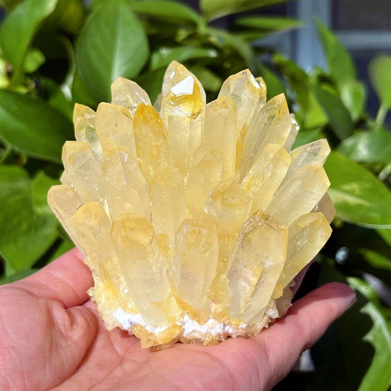 400g+ Yellow Quartz Crystal Cluster,Yellow Quartz Point,Crystal VUG,Home Decoration,Crystal Collection,Mineral Specimens,Reiki Healing Gifts