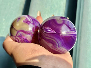 1PC 50mm+ Purple Agate Sphere,Quartz Crystal,Crystal Ball Carving,Reiki Healing Crystal,Home Decor,Energy Crystal,Crystal gifts 1PC