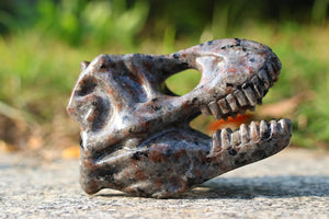 3" Natural Yooperlite dinosaur skull, Quartz Crystal Carved,Crystal Heal Reiki, Home decoration, Crystal Gifts