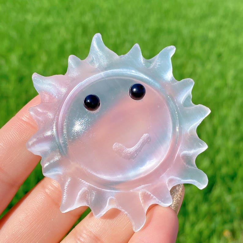 2.5" Natural Selenite Sun,Quartz Crystal Sun,Selenite Meditation,Mineral Specimen,Energy Crystal,Crystal Sculpture,Crystal Gifts