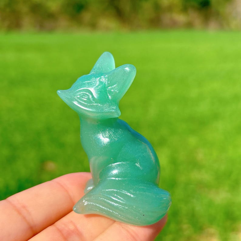 Natural Green Aventurine Fox,Quartz Crystal Fox,Crystal Gifts,Christmas Gift,Home Decoration,Mineral Specimen,Reiki Healing,Crystal Energy