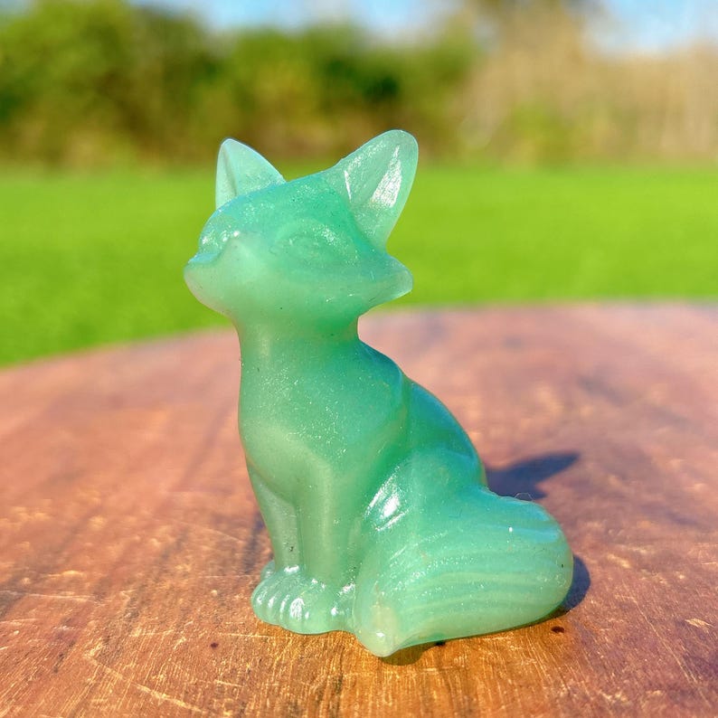 Natural Green Aventurine Fox,Quartz Crystal Fox,Crystal Gifts,Christmas Gift,Home Decoration,Mineral Specimen,Reiki Healing,Crystal Energy