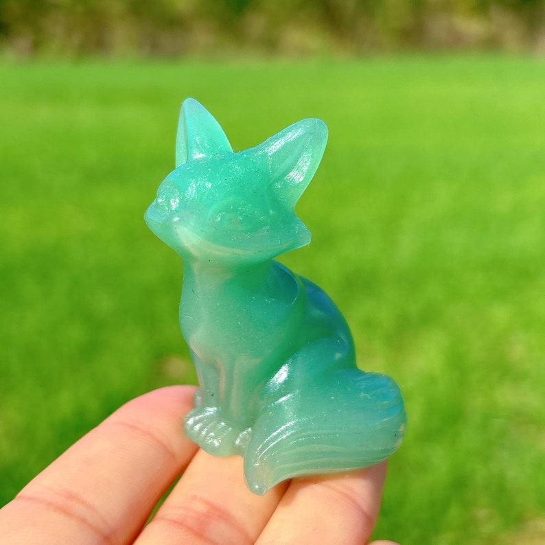 Natural Green Aventurine Fox,Quartz Crystal Fox,Crystal Gifts,Christmas Gift,Home Decoration,Mineral Specimen,Reiki Healing,Crystal Energy
