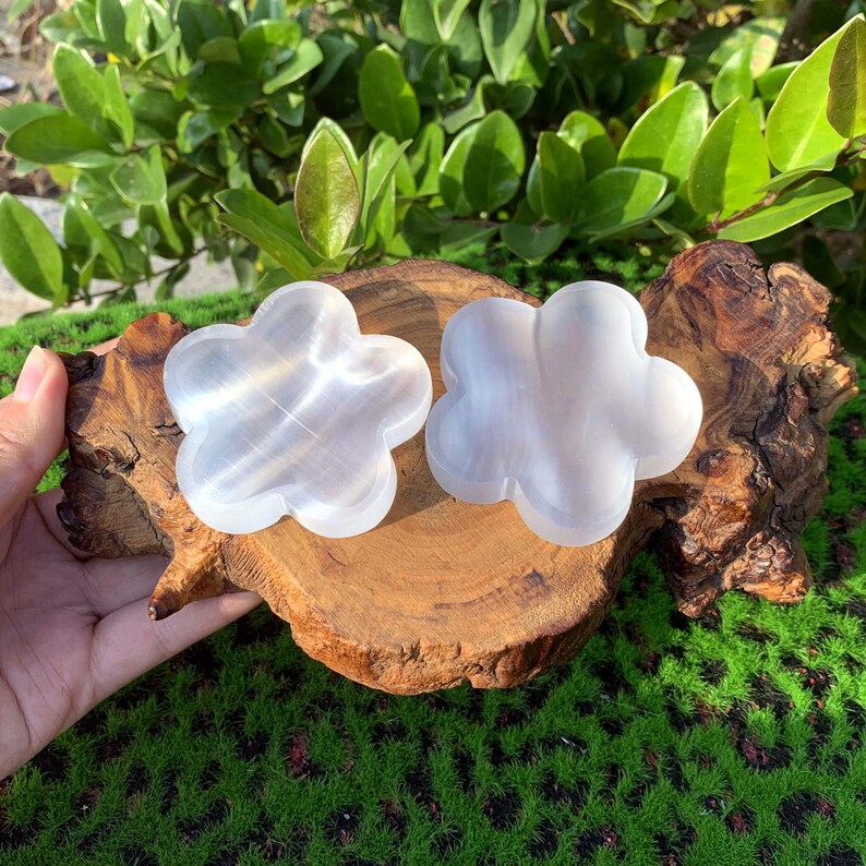 2.4“ Natural Selenite Flower Bowl,Quartz Bowl,Crystal Charging Bowl,Home Decor,Mineral Specimen,Crystal Chakra,Crystal Heal,Crystal Gifts.