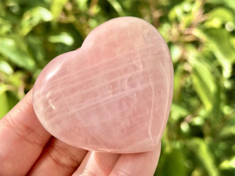 2.2" Natural Rose Quartz Hand Carved Heart,Crystal Quartz love,Healing Palm Stone,Reiki Healing Crystal,Home Decor,Crystal Gifts 1PC