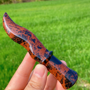 4.7" Natural Red Obsidian Knife,Crystal Hand-Carved Knife,Quartz Crystal Knife,Crystal Dagger,Home Decoration,Reiki Healing,Crystal Gifts