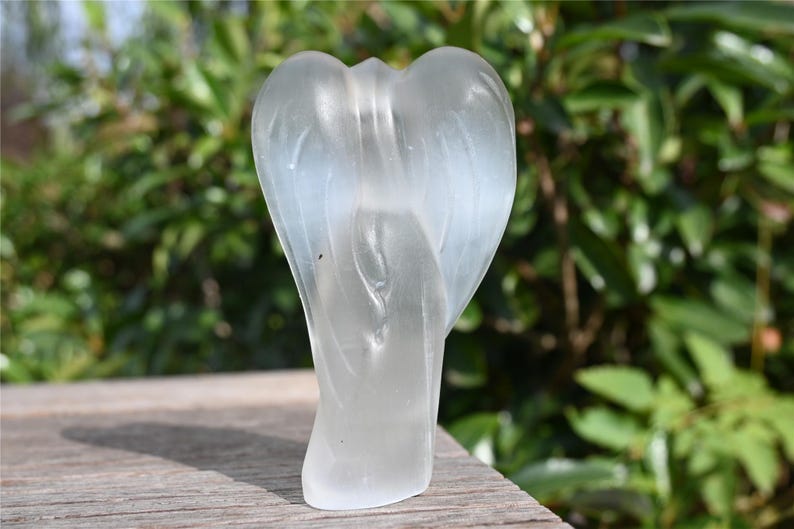 4inch Hand Carved Gypsum Angel, Crystal Angel ,Angel Carving, Crystal Healing Decor, Home statue，Home Decor, Crystal gift