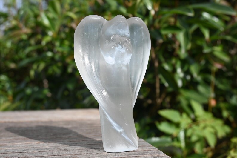 4inch Hand Carved Gypsum Angel, Crystal Angel ,Angel Carving, Crystal Healing Decor, Home statue，Home Decor, Crystal gift