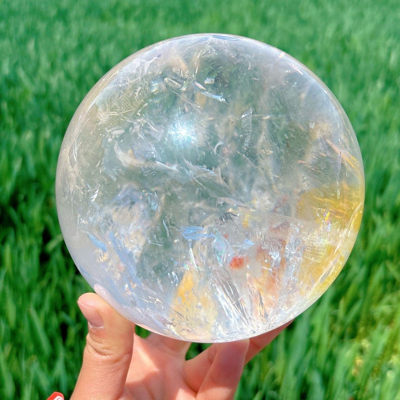 128mm/6.6LB Natural Clear Smoky Quartz Sphere,Large Crystal sphere,Crystal Healing,Crystal Collection,Divination Ball,Prophecy Ball