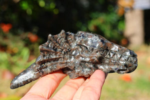5" Natural yooperlite Dragon Skull,Quartz Crystal Carved ,Crystal Heal Reiki,Home decoration,Crystal Sculpture,Mineral,Crystal Gifts