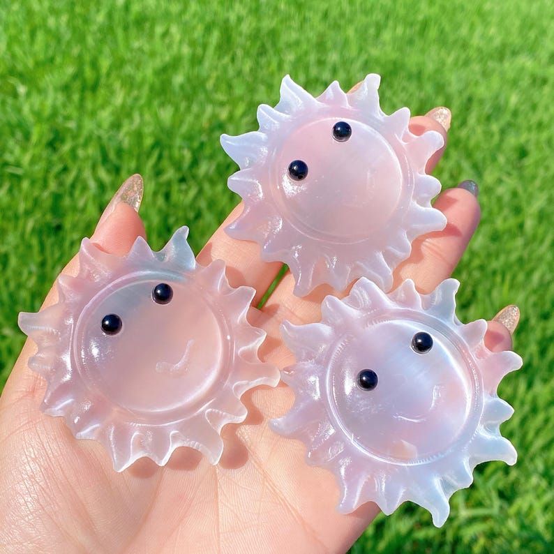 2.5" Natural Selenite Sun,Quartz Crystal Sun,Selenite Meditation,Mineral Specimen,Energy Crystal,Crystal Sculpture,Crystal Gifts