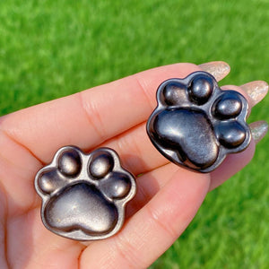 1PC Natural Silver Obsidian Cat Paw,Quartz Crystal Paw,Crystal Animal,Reiki Healing,Home Decor,Crystal Gift,Mineral Specimen,Christmas Gift