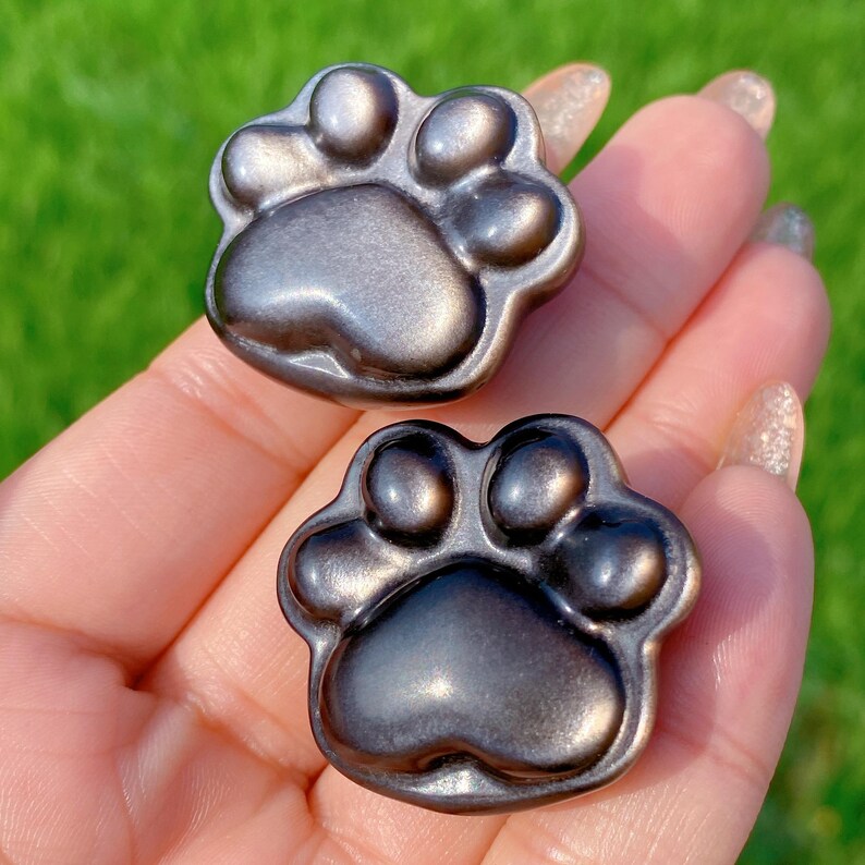 1PC Natural Silver Obsidian Cat Paw,Quartz Crystal Paw,Crystal Animal,Reiki Healing,Home Decor,Crystal Gift,Mineral Specimen,Christmas Gift