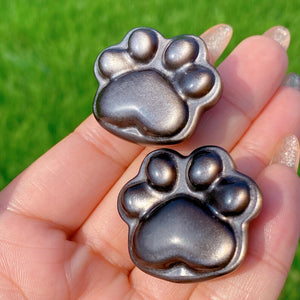 1PC Natural Silver Obsidian Cat Paw,Quartz Crystal Paw,Crystal Animal,Reiki Healing,Home Decor,Crystal Gift,Mineral Specimen,Christmas Gift