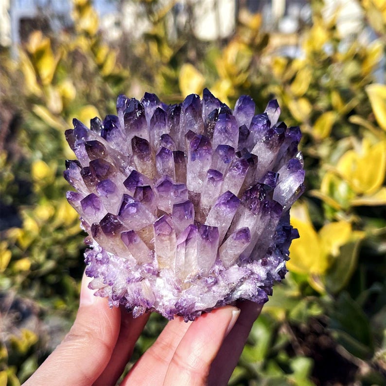 350g+ Purple Point Quartz Cluster,Amethyst Cluster,Quartz Crystal Vug,Home Decoration,Crystal Collection,Reiki Healing,Crystal Energy,Gifts