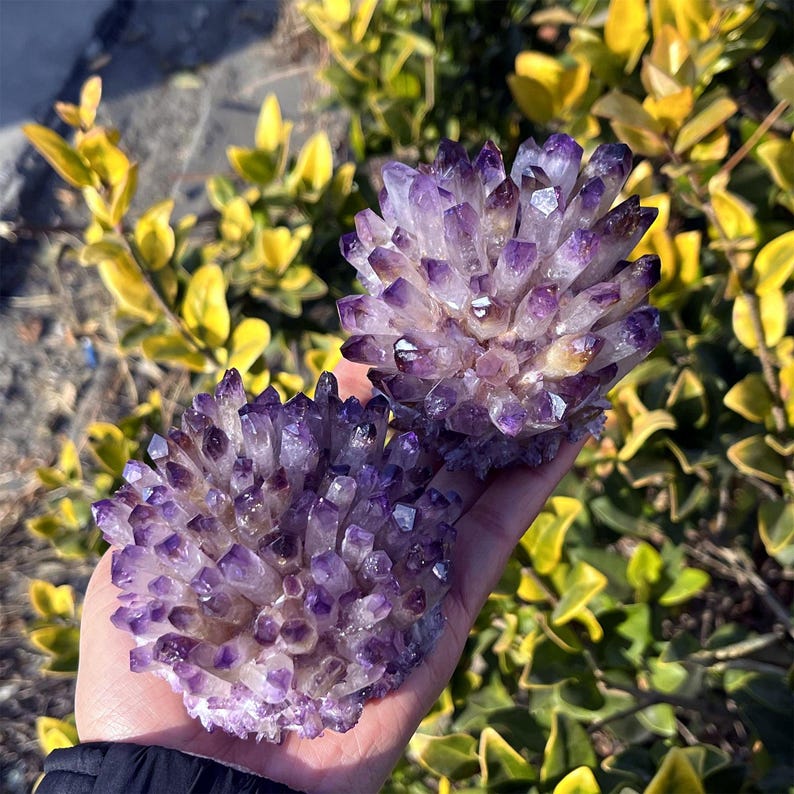 350g+ Purple Point Quartz Cluster,Amethyst Cluster,Quartz Crystal Vug,Home Decoration,Crystal Collection,Reiki Healing,Crystal Energy,Gifts