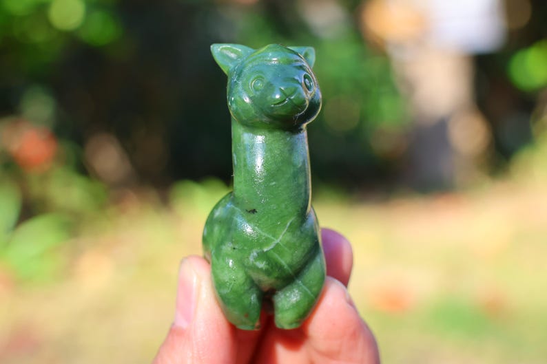2.8" Natural Jade alpaca,Quartz Crystal Carved ,Crystal Heal Reiki,Home decoration,Crystal Sculpture,Mineral,Crystal Gifts