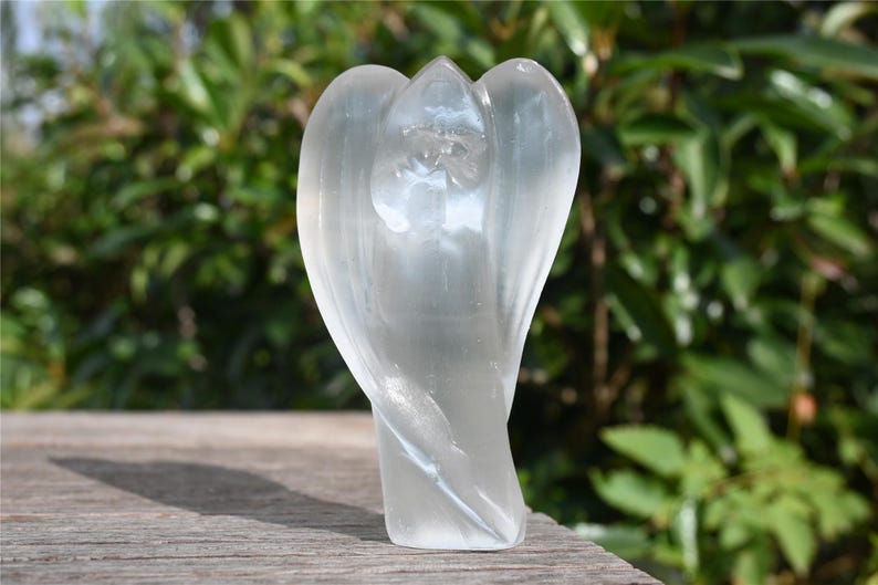 4inch Hand Carved Gypsum Angel, Crystal Angel ,Angel Carving, Crystal Healing Decor, Home statue，Home Decor, Crystal gift