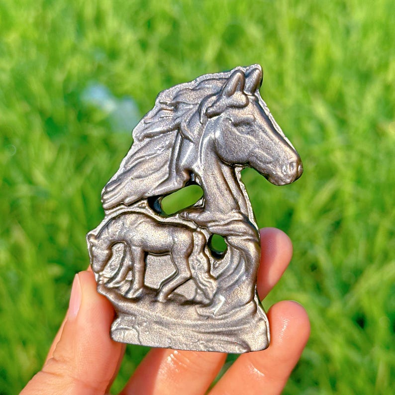 3“ Natural Silver Sheen Obsidian Horse,Quartz Crystal Horse,Mineral Specimen,Crystal Animal,Home Decoration,Reiki Healing,Crystal Gifts