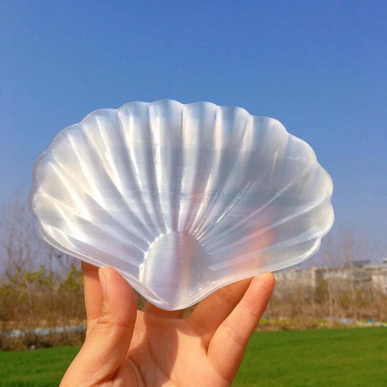 6" Natural Selenite Shell,Satin Spar Selenite Shell,Crystal Energy,Home Decoration,Gifts,Reiki Healing,Jewelry Demagnetization