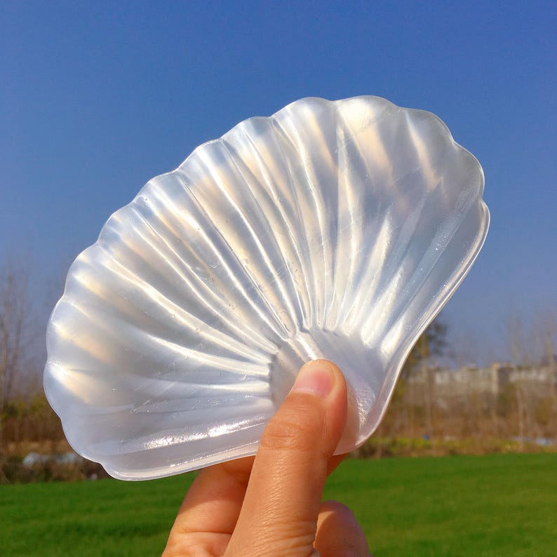 6" Natural Selenite Shell,Satin Spar Selenite Shell,Crystal Energy,Home Decoration,Gifts,Reiki Healing,Jewelry Demagnetization