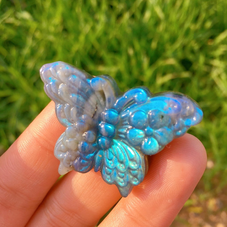 Labradorite Crystal Butterfly,Crystal Carving,Crystal Butterfly,Reiki Healing,Home Decoration,Crystal Energy,Mineral Samples,Crystal Gifts