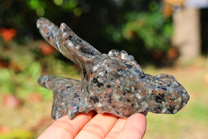 5" Natural yooperlite Dragon Skull,Quartz Crystal Carved ,Crystal Heal Reiki,Home decoration,Crystal Sculpture,Mineral,Crystal Gifts