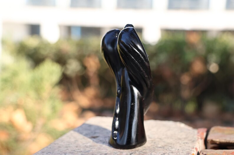4" Natural obsidian angel, Quartz Crystal Carved,Crystal Heal Reiki, Home decoration, Crystal Gifts
